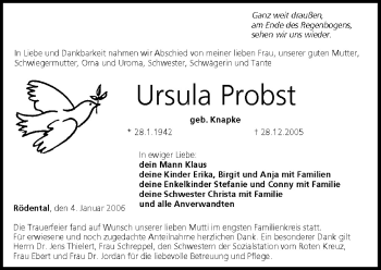 Anzeige von Ursula Probst von MGO