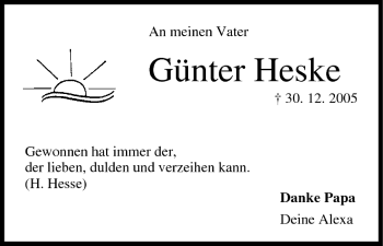Anzeige von Günter Heske von MGO