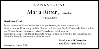 Anzeige von Maria Ritter von MGO