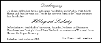 Anzeige von Hildegard Ludwig von MGO