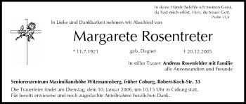 Anzeige von Margarete Rosentreter von MGO