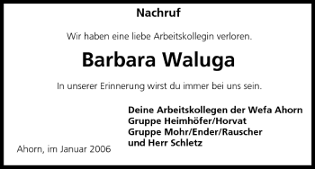 Anzeige von Barbara Waluga von MGO