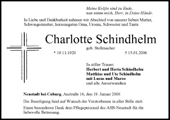 Anzeige von Charlotte Schindhelm von MGO