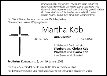 Anzeige von Martha Kob von MGO