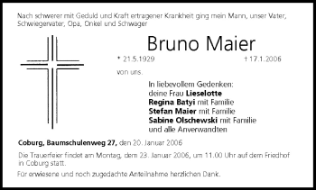 Anzeige von Bruno Maier von MGO