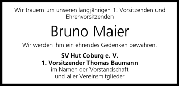 Anzeige von Bruno Maier von MGO