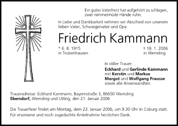 Anzeige von Friedrich Kammann von MGO