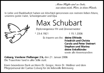 Anzeige von Max Schubart von MGO