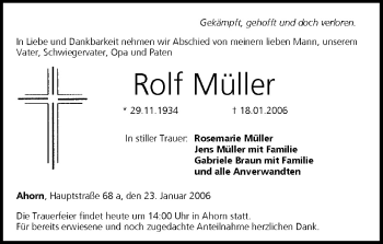 Anzeige von Rolf Müller von MGO