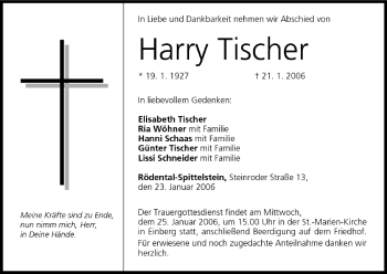 Anzeige von Harry Tischer von MGO