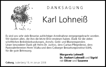 Anzeige von Karl Lohneiß von MGO