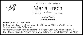 Anzeige von Maria Frech von MGO