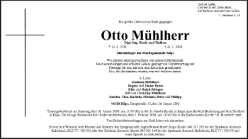 Anzeige von Otto Mühlherr von MGO