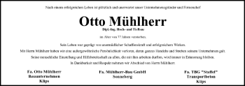 Anzeige von Otto Mühlherr von MGO