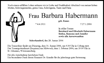 Anzeige von Barbara Habermann von MGO