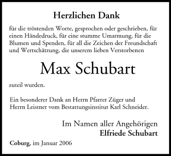 Anzeige von Max Schubart von MGO