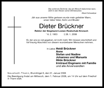 Anzeige von Dieter Brückner von MGO