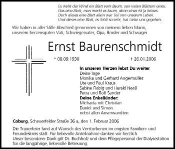 Anzeige von Ernst Baurenschmidt von MGO