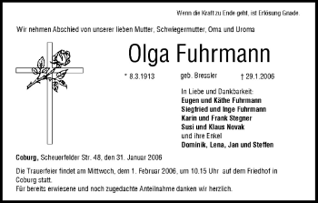 Anzeige von Olga Fuhrmann von MGO