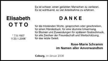 Anzeige von Elisabeth Otto von MGO
