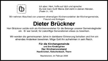 Anzeige von Dieter Brückner von MGO