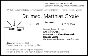Anzeige von Matthias Große von MGO
