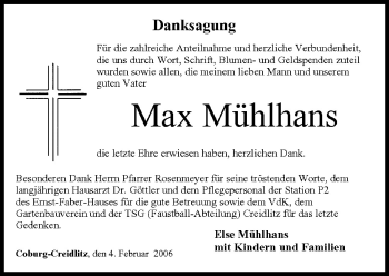 Anzeige von Max Mühlhans von MGO