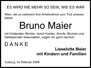 Anzeige von Bruno Maier von MGO
