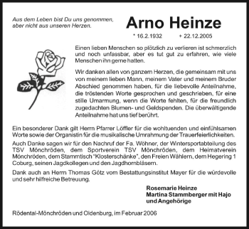 Anzeige von Arno Heinze von MGO