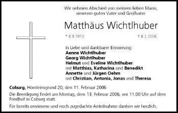 Anzeige von Matthäus Wichtlhuber von MGO