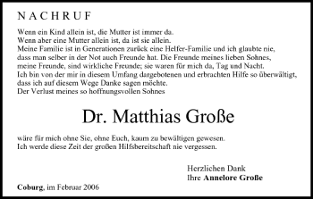 Anzeige von Matthias Große von MGO