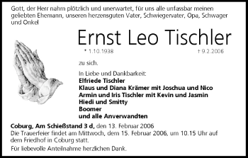 Anzeige von Ernst Leo Tischler von MGO