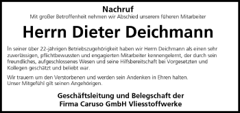 Anzeige von Dieter Deichmann von MGO