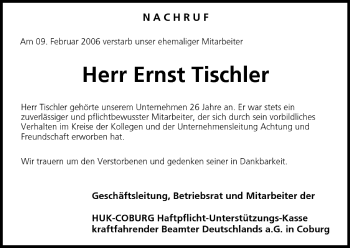 Anzeige von Ernst Tischler von MGO