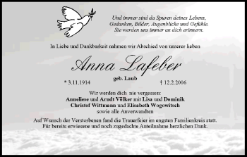 Anzeige von Anna Lafeber von MGO