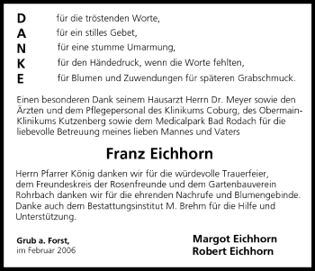 Anzeige von Franz Eichhorn von MGO