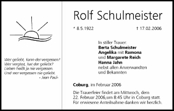 Anzeige von Rolf Schulmeister von MGO
