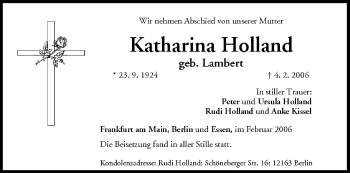 Anzeige von Katharina Holland von MGO