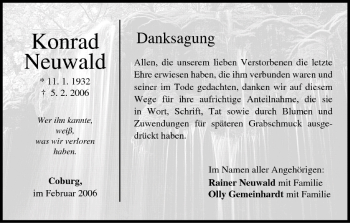 Anzeige von Konrad Neuwald von MGO