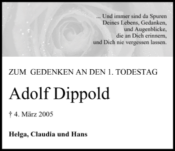 Anzeige von Adolf Dippold von MGO