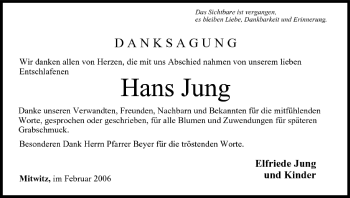 Anzeige von Hans Jung von MGO