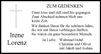 Anzeige von Irene Lorenz von MGO