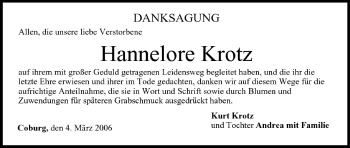 Anzeige von Hannelore Krotz von MGO
