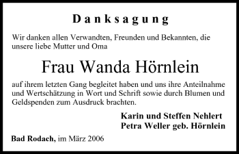 Anzeige von Wanda Hörnlein von MGO