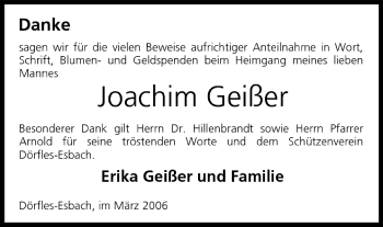 Anzeige von Joachim Geißer von MGO