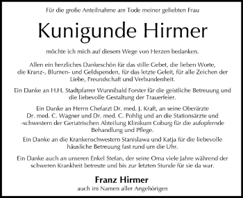 Anzeige von Kunigunde Hirmer von MGO