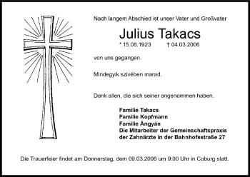 Anzeige von Julius Takacs von MGO
