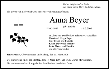 Anzeige von Anna Beyer von MGO