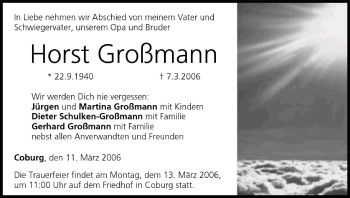 Anzeige von Horst Großmann von MGO