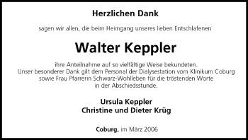 Anzeige von Walter Keppler von MGO